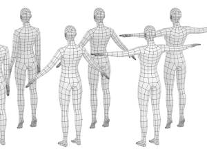 Mujer natural en 6 poses de modelado COLECCI&Oacute;N Modelo 3D