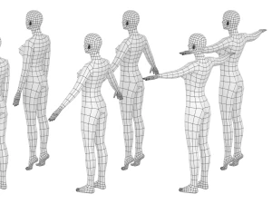 Mujer natural en 6 poses de modelado COLECCI&Oacute;N Modelo 3D