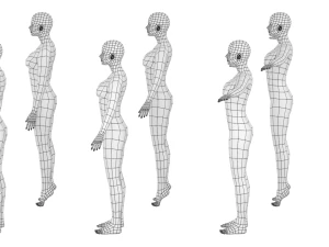 Mujer natural en 6 poses de modelado COLECCI&Oacute;N Modelo 3D