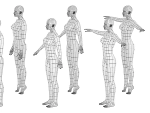 Mujer natural en 6 poses de modelado COLECCI&Oacute;N Modelo 3D