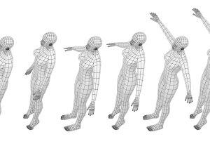 Mujer natural en 6 poses de modelado COLECCI&Oacute;N Modelo 3D