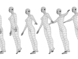 Mujer natural en 6 poses de modelado COLECCI&Oacute;N Modelo 3D