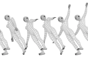 Mujer natural en 6 poses de modelado COLECCI&Oacute;N Modelo 3D