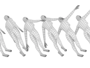 Mujer natural en 6 poses de modelado COLECCI&Oacute;N Modelo 3D