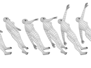 Mujer natural en 6 poses de modelado COLECCI&Oacute;N Modelo 3D