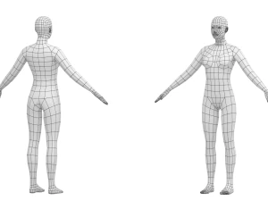 Mujer natural en 6 poses de modelado COLECCI&Oacute;N Modelo 3D