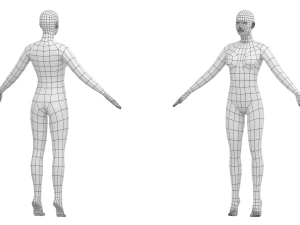 Mujer natural en 6 poses de modelado COLECCI&Oacute;N Modelo 3D