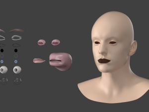 Natural Male Head 03 Base Mesh Modelo 3D