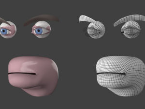 Natural Male Head 03 Base Mesh Modelo 3D