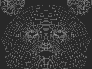 Natural Male Head 03 Base Mesh Modelo 3D