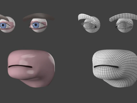 Natural Male Head 01 Base Mesh 3D Model