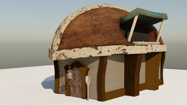 Wooden breach house 3D Model .c4d .max .obj .3ds .fbx .stl .blend 