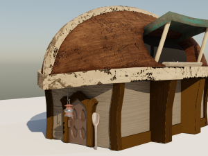 Wooden breach house 3D Model