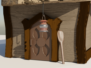 Wooden breach house 3D Model