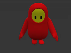 Fall guys red model with animations 3D Model