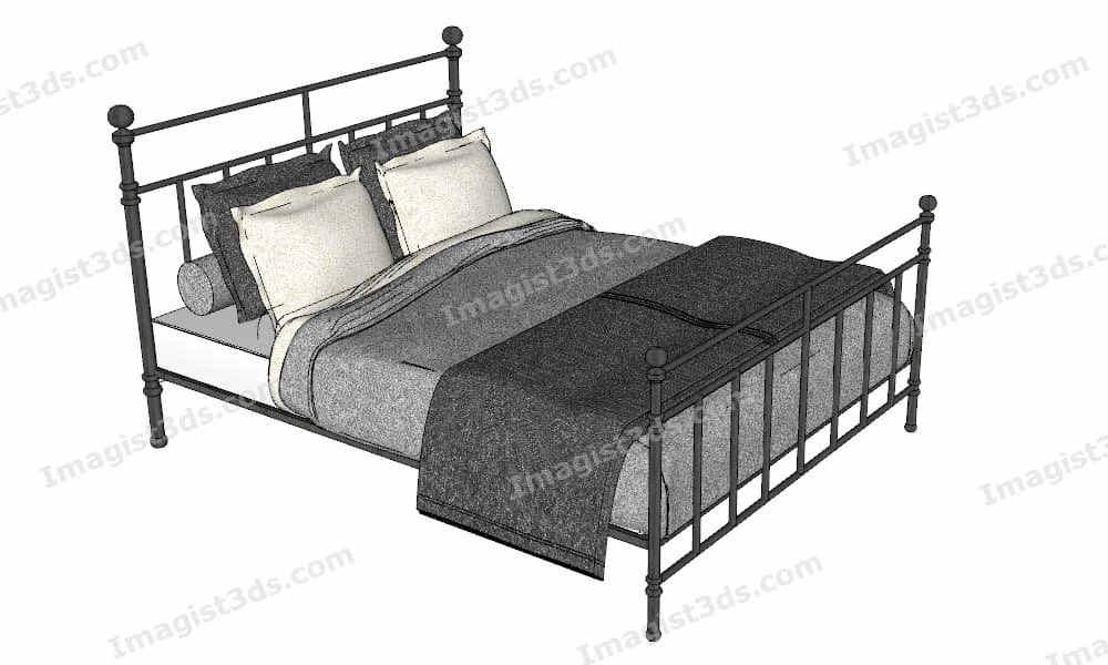 020056 - Metal Beds 3D Model .c4d .max .obj .3ds .fbx .stl .blend 