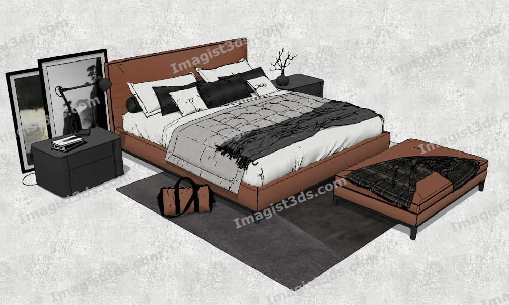 020086 - Beds 3D Model .c4d .max .obj .3ds .fbx .stl .blend 