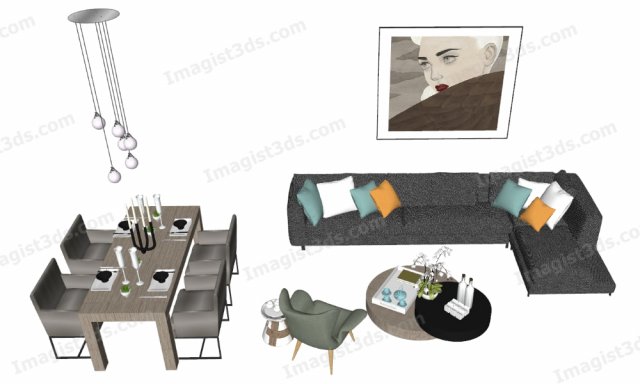 Imagist3ds 030389 - Sofa Modèle 3D .c4d .max .obj .3ds .fbx .stl .blend 