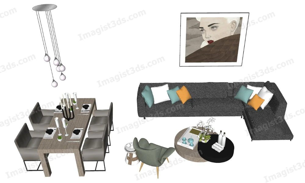 Imagist3ds 030389 - Sofa 3D Model .c4d .max .obj .3ds .fbx .stl .blend 