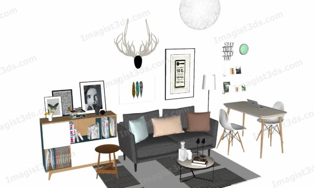Imagist3ds 030390 - Sofa Model 3D .c4d .max .obj .3ds .fbx .stl .blend 