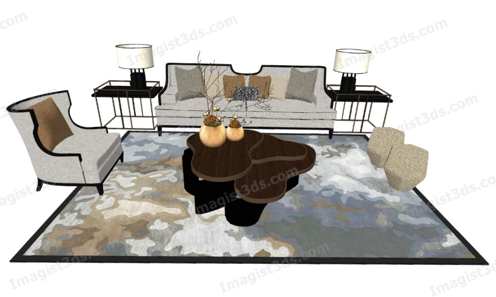 Imagist3ds 030409 - Sofa 3D Model .c4d .max .obj .3ds .fbx .stl .blend 