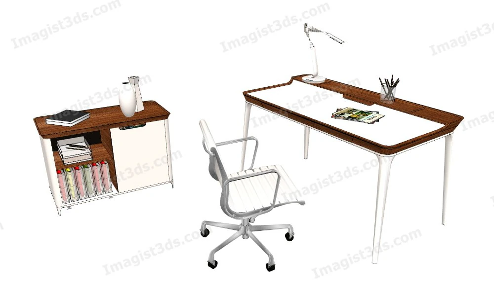 Imagist3ds 061010 - Desk 3D Office Furniture 3D Model .c4d .max .obj .3ds .fbx .stl .blend