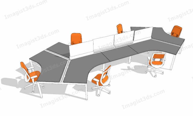 Imagist3ds 061040 - 3D Office Furniture 3D Model .c4d .max .obj .3ds .fbx .stl .blend 