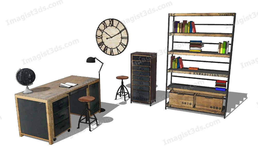 Imagist3ds 061060 - 3D Office Furniture 3D Model .c4d .max .obj .3ds .fbx .stl .blend 