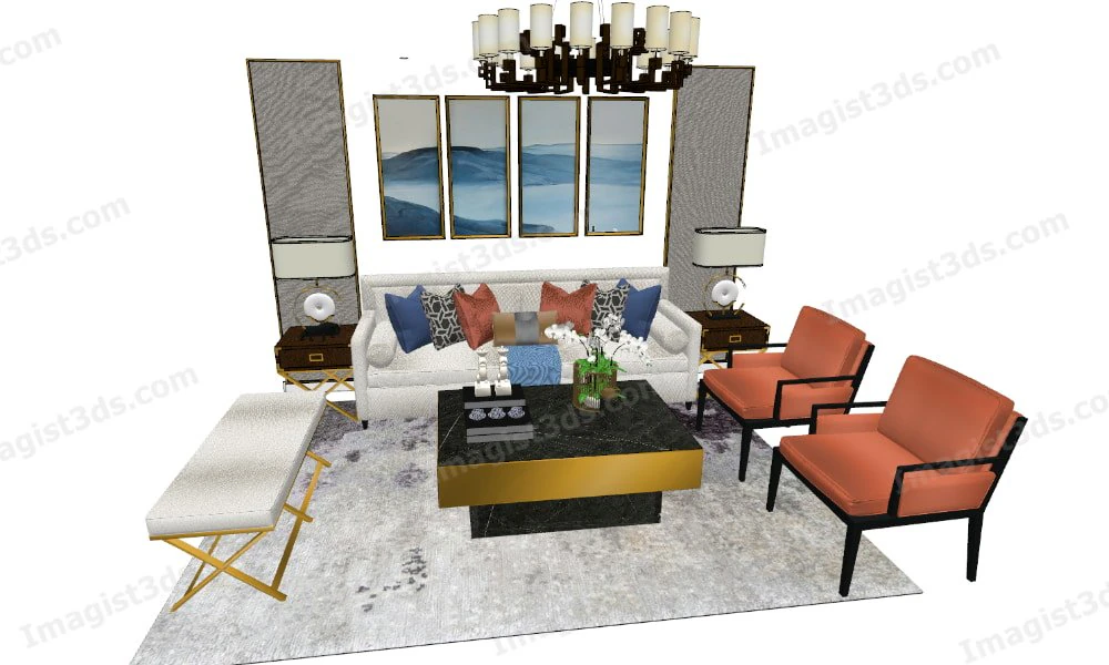 Imagist3ds 030415 - Sofa 3D Model .c4d .max .obj .3ds .fbx .stl .blend 