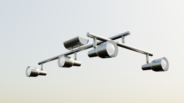 Metalic Ceiling Lamp Indoors Model 3D .c4d .max .obj .3ds .fbx .stl .blend 