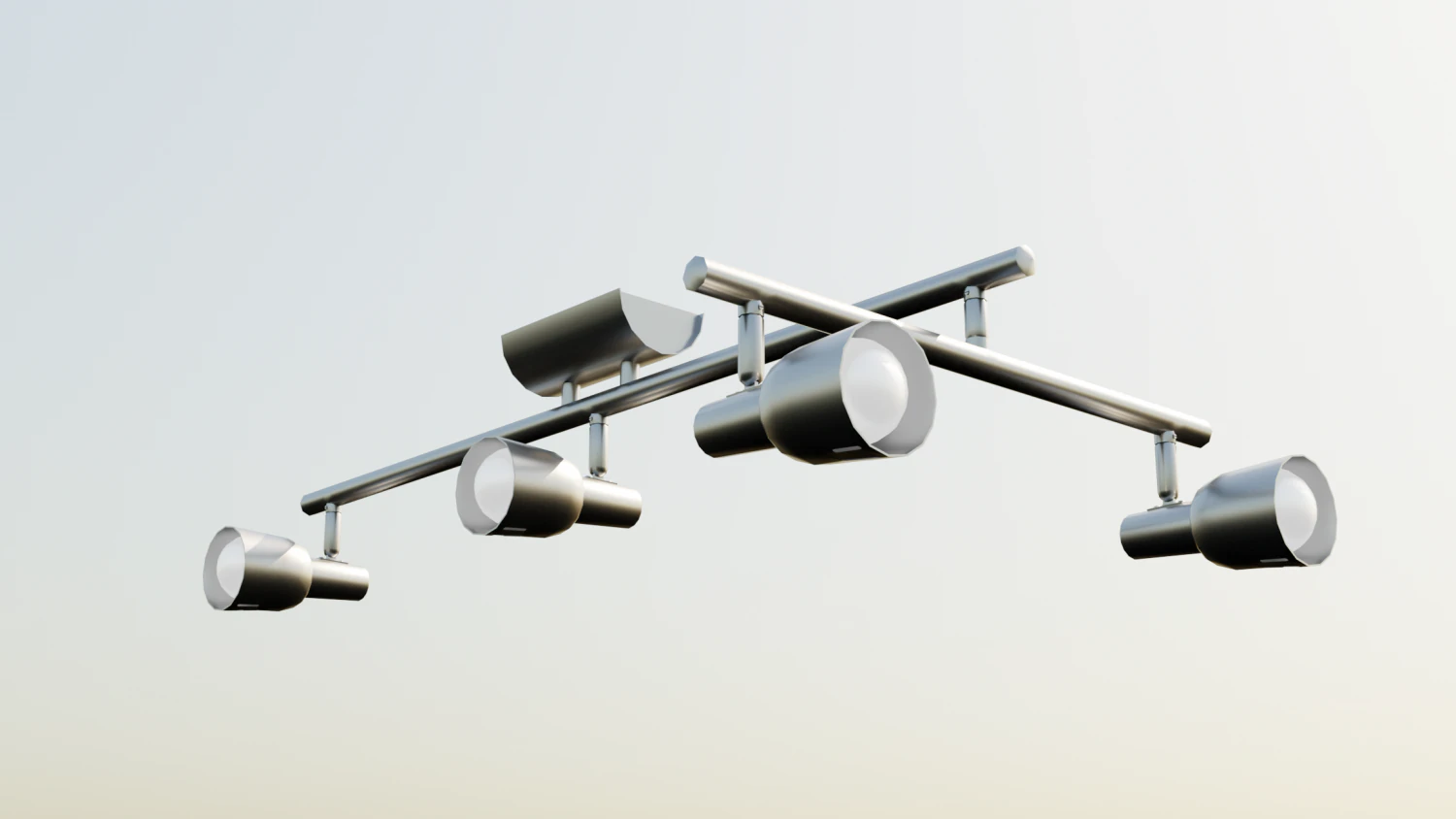 Metalic Ceiling Lamp Indoors 3D Model .c4d .max .obj .3ds .fbx .stl .blend 