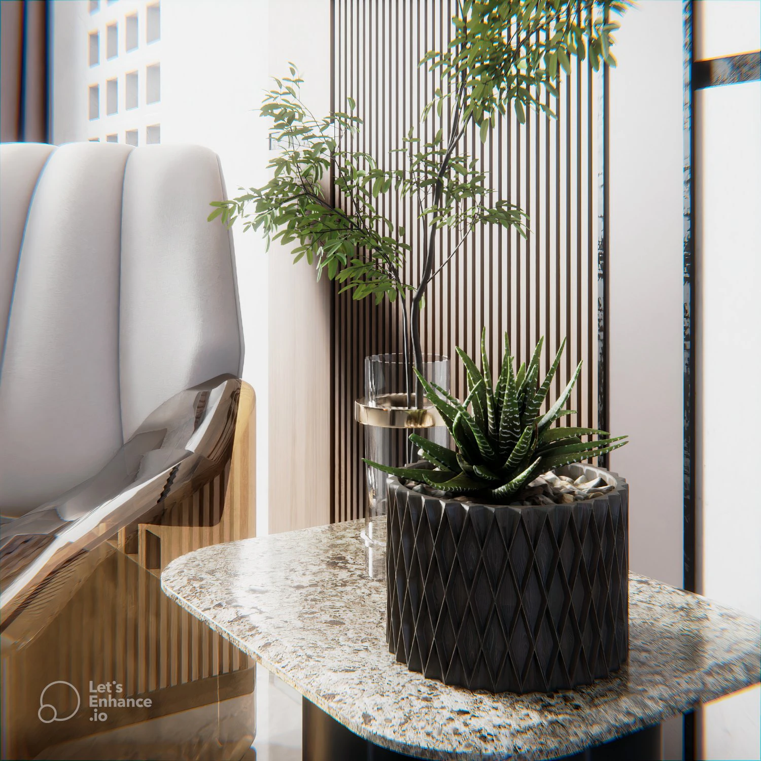 Pot plant zigzag 3D Print Model .c4d .max .obj .3ds .fbx .stl .blend 