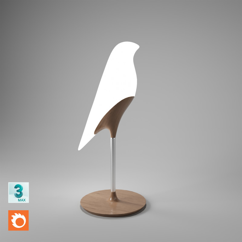 Bird light Model 3D .c4d .max .obj .3ds .fbx .stl .blend