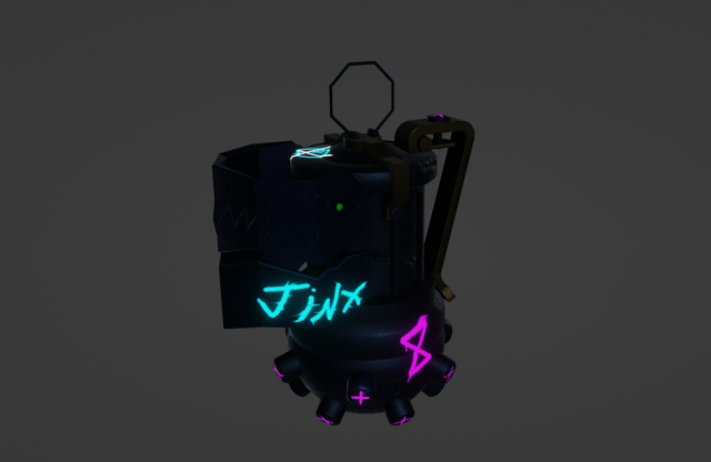 Granade Jinx Arcane 3D Model .c4d .max .obj .3ds .fbx .stl .blend 