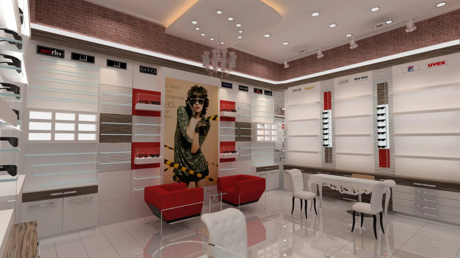 Optical Shop Decoration Design 3D Model .c4d .max .obj .3ds .fbx .stl .blend 