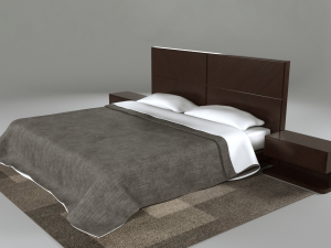 Minimalist Bed Set 3D 모델