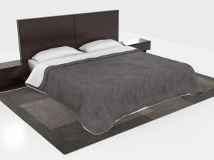 Minimalist Bed Set 3D 모델