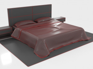 Minimalist Bed Set 3D 모델