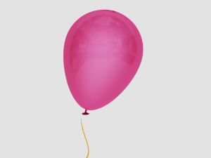 Valentines gift box with balloons 3D मॉडल