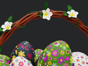 Easter Eggs Basket 3D मॉडल