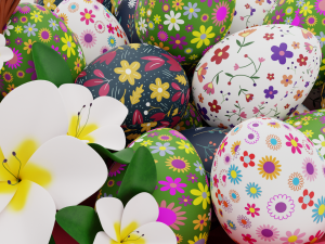 Easter Eggs Basket 3D मॉडल