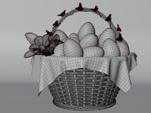 Easter Eggs Basket 3D मॉडल