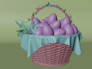 Easter Eggs Basket 3D मॉडल
