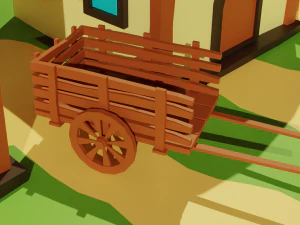 Cartoon Medieval Village 3D Model
