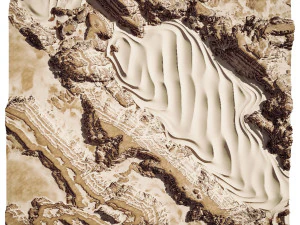 Terreno stratificato di dune di sabbia e rocce del deserto Modello 3D