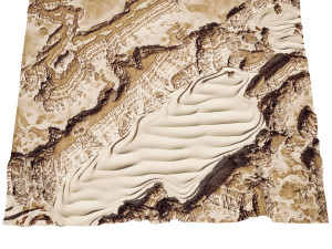 Layered Desert Sand Dunes and Rocks Terrain Model 3D