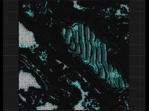 Layered Desert Sand Dunes and Rocks Terrain Model 3D