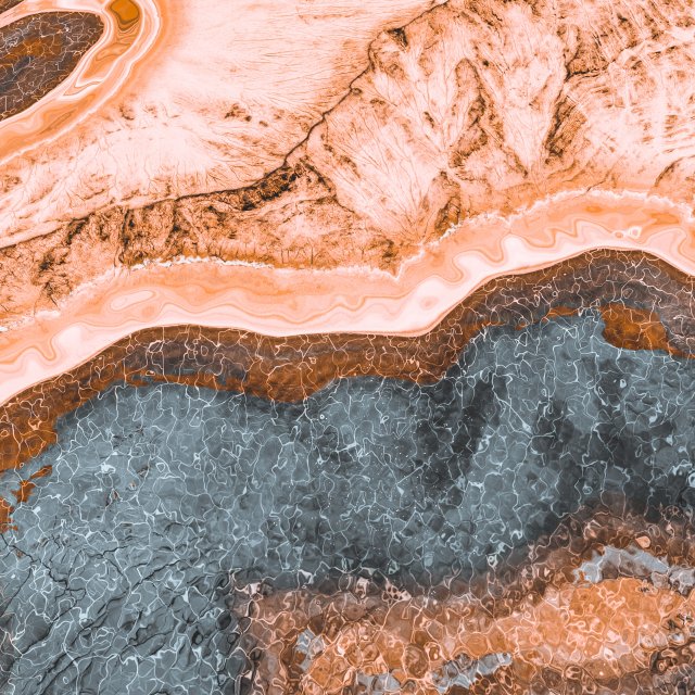 Layered Desert Ridge Lake Terrain 3D Modell .c4d .max .obj .3ds .fbx .stl .blend 