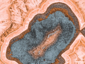 Layered Desert Ridge Lake Terrain 3D Modell