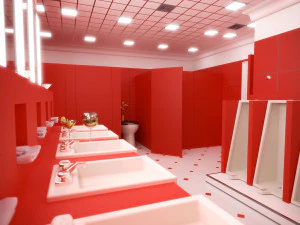 The Shining 1980 - Overlook Hotel - The Red Bathroom 3D Model